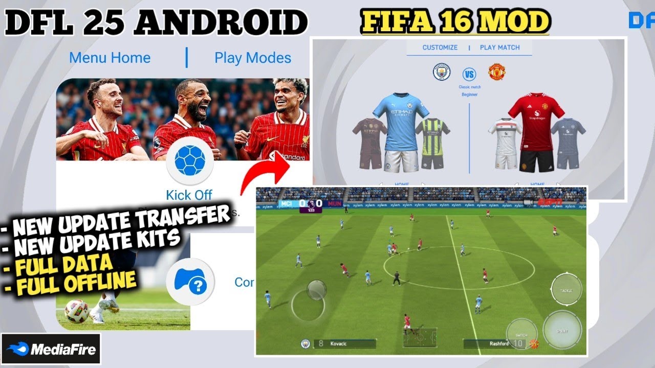 DFL 2025 Mod FIFA 16 Apk Obb Data Download For Android