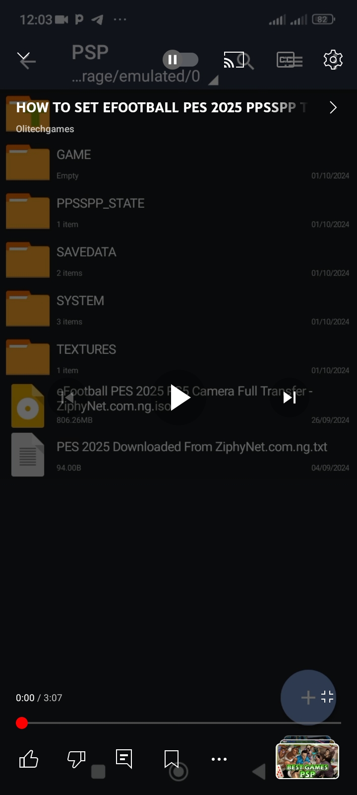 Video Tutorial On How To Set Efootball PES 25 PPSSPP ISO